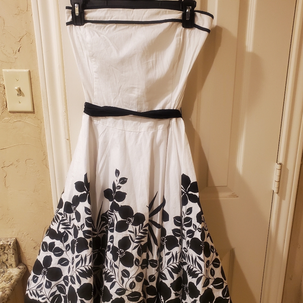 Ruby Rox Black and White Strapless Dress